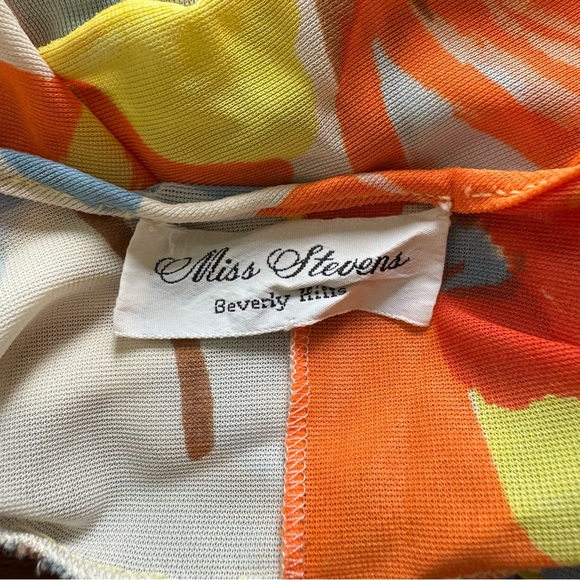 Vintage 60s 70s Miss Stevens Mod Floral Nylon Nightgown Loungewear Dress - Picture 10 of 11